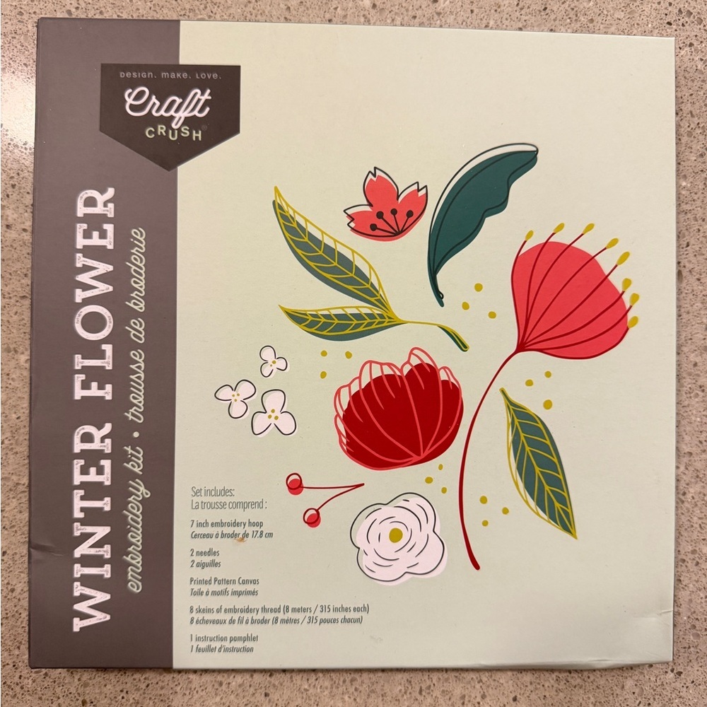 Craft Crush Winter Flower Embroidery Kit